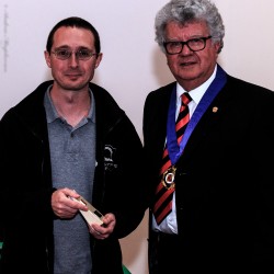 Andy Thorp receiving his award 